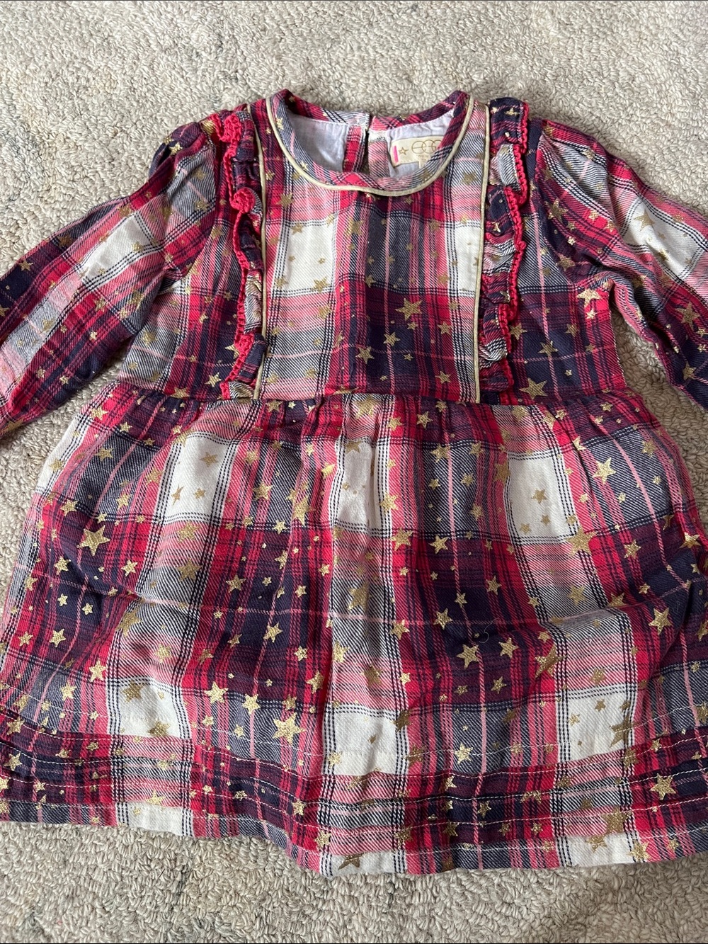 EGG New York Plaid Star-Print Holiday Dress